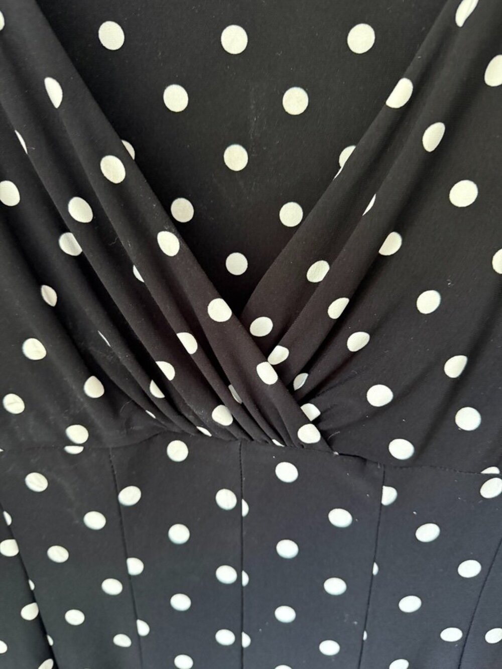 LAUREN RALPH LAUREN Polka Dot Jersey Fit & Flare Dress - Size 10 - Picture 2 of 4